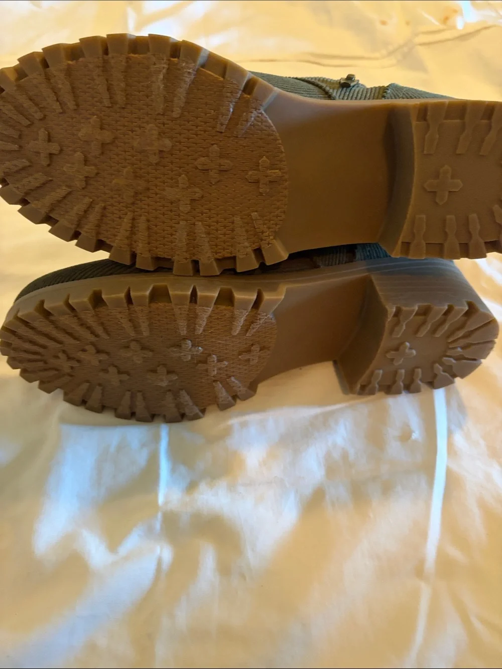 Sonoma Olive Lace-Up Combat Boots with Tan Lug Sole - Picture 7 of 9